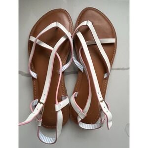 1901 Taleah Women Leather Strappy Flat Sandals Size 8 M